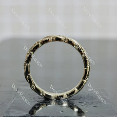 Beth Lauren-Round braided pave moissanite/ lab grown diamond wedding band-2.8mm band width| DovEggs