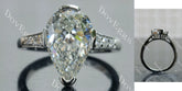 Pear pave art deco moissanite engagement ring| DovEggs