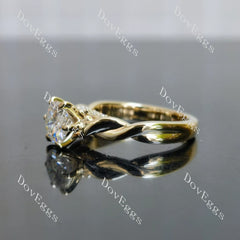 Round curved vintage moissanite engagement ring| DovEggs