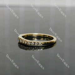 Round pave moissanite/lab grown diamond wedding band-1.5mm band width | Doveggs
