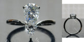Pear art deco plated with black rhodium moissanite engagement ring| DovEggs
