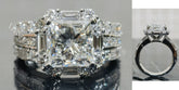Princess halo pave art deco moissnaite engagement ring| DovEggs