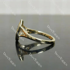 Bezel solitaire split shanks engagement ring only semi-mount only(Exclusively to DovEggs Stones)