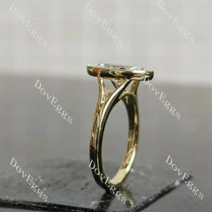 Bezel solitaire split shanks engagement ring only semi-mount only(Exclusively to DovEggs Stones)