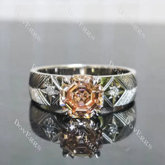 Carving vintage lab diamond engagement ring only semi-mount only(Exclusively to DovEggs Stones)