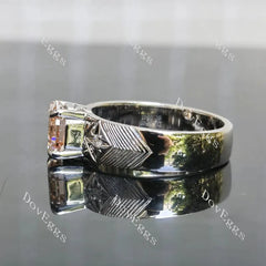 Carving vintage lab diamond engagement ring only semi-mount only(Exclusively to DovEggs Stones)
