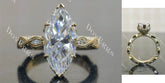 Marquise vintage art deco moissnaite engagement ring| DovEggs
