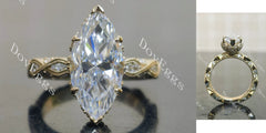 Marquise vintage art deco moissnaite engagement ring| DovEggs