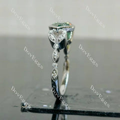 Art deco side stones east to west direction engagement ring only semi-mount only(Exclusively to DovEggs Stones)