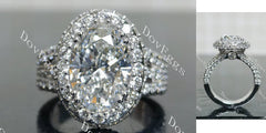 Halo pave vintage engagement ring only semi-mount only(Exclusively to DovEggs Stones)