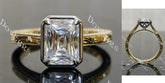 Carving bezel vintage engagement ring only semi-mount only(Exclusively to DovEggs Stones)