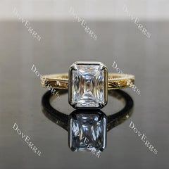 Carving bezel vintage engagement ring only semi-mount only(Exclusively to DovEggs Stones)