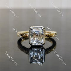 Cirss cut carving bezel moissnaite engagement ring| Doveggs