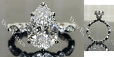 Pave hidden halo engagement ring only semi-mount only(Exclusively to DovEggs Stones)