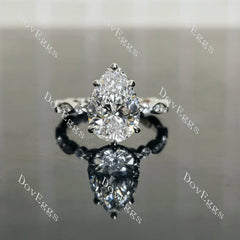 Pave hidden halo engagement ring only semi-mount only(Exclusively to DovEggs Stones)