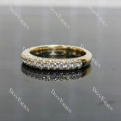 Round 3/4 eternity pave moissanite/lab grown diamond wedding band-3.0mm band width| Doveggs