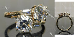 Two stones engagement ring only semi-mount only(Exclusively to DovEggs Stones)