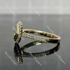 Serenity pave halo bezel engagement ring semi-mount only(Exclusively to DovEggs Stones)