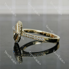 Serenity princess halo pave moissnaite engagement ring| Doveggs