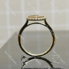 Serenity princess halo pave moissnaite engagement ring| Doveggs
