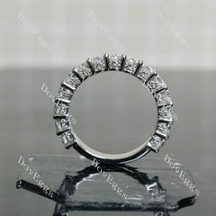 Round 3/4 eternity pave moissanite/lab grown diamond wedding band-3.1mm band width | Doveggs