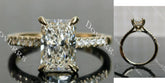 Radiant pave moissanite engagement ring| DovEggs