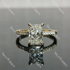 Radiant pave moissanite engagement ring| DovEggs