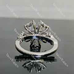 Heart floral art deco moissanite engagement ring/wedding band| Doveggs