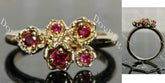 Round floral vintage art deco colored gem wedding band-2.2mm band width | Doveggs