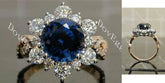 Floral halo engagement ring semi-mount only(Exclusively to DovEggs Stones)