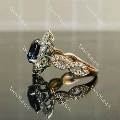 Floral halo engagement ring semi-mount only(Exclusively to DovEggs Stones)