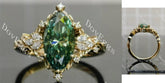 Marquise vintage colored moissanite engagement ring | Doveggs