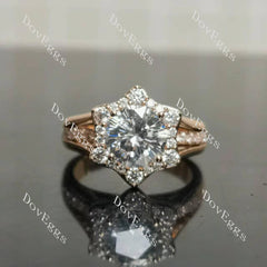 The Kendal Marie floral halo pave engagement ring semi-mount only(Exclusively to DovEggs Stones)