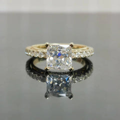 Kyla's Princess pave art deco engagement ring semi-mount only(Exclusively to DovEggs Stones)
