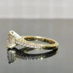 Kyla's Princess pave art deco engagement ring semi-mount only(Exclusively to DovEggs Stones)