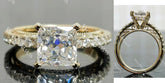 originally designed for Kyla's Princess pave art deco moissanite engagement ring | Doveggs