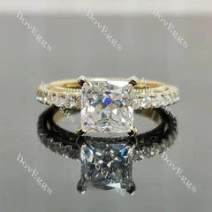 originally designed for Kyla's Princess pave art deco moissanite engagement ring | Doveggs