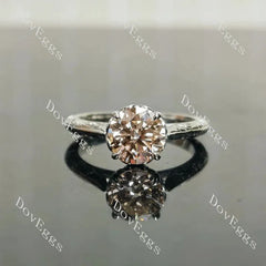 Basket hand carved engagement ring semi-mount only(Exclusively to DovEggs Stones)