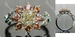 Floral art deco engagement ring semi-mount only(Exclusively to DovEggs Stones)