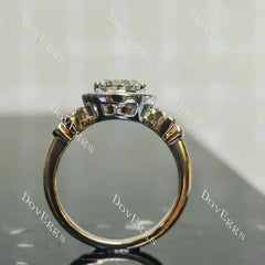 Halo pave art deco lab diamond engagement ring only semi-mount only(Exclusively to DovEggs Stones)