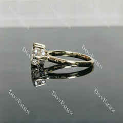 Cushion hidden halo moissanite engagement ring| DovEggs