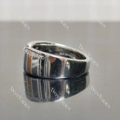 Round V-shaped pave moissanite wide wedding band-3.5-8mm band width| Doveggs