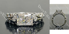 Vintage side stones pattern braided engagement ring only semi-mount only(Exclusively to DovEggs Stones)