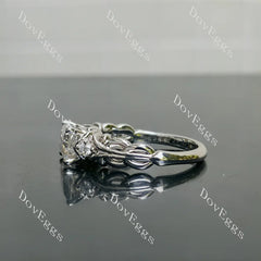 Vintage side stones pattern braided engagement ring only semi-mount only(Exclusively to DovEggs Stones)