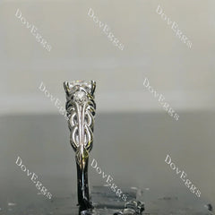 Vintage side stones pattern braided engagement ring only semi-mount only(Exclusively to DovEggs Stones)