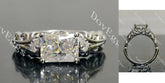 Radiant vintage side stones pattern braided moissanite engagement ring| DovEggs