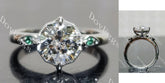 Octagon art deco side stones lab diamond engagement ring only semi-mount only(Exclusively to DovEggs Stones)