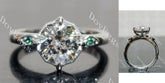 Octagon art deco side stones moissanite engagement ring| DovEggs