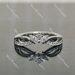 Round curved vintage moissanite stacking wedding band-2.0mm band width| Doveggs