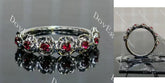Feminine and rose floral vintage half/full eternity wedding band| Doveggs